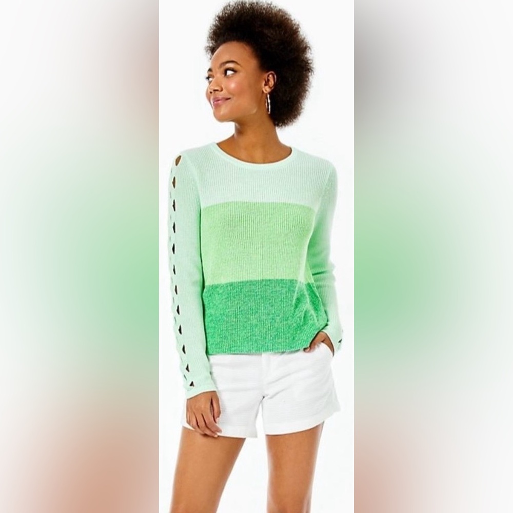 Lilly Pulitzer Cortina Ombré Sweater in Agave Green/Marled Ombré size Large